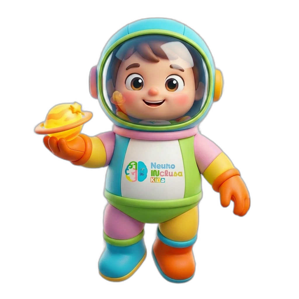 Mascote astronauta NeuroINclusa Kids
